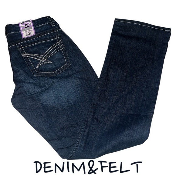 CINCH Denim Women's Ada Mid Rise Relaxed Fit Boot Cut Jeans - Dark Stonewash|NWT - Picture 4 of 6